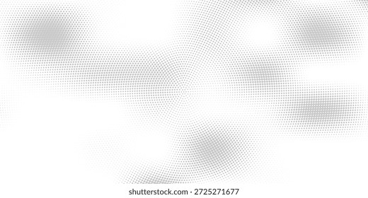 Puntos de semitono radiales. Manchas manchadas y manchas de fondo degradado. Textura cómica concéntrica con efecto de desvanecimiento. Fondo de pantalla áspero y arenoso blanco y negro. Fondo geométrico monocromo Grunge.