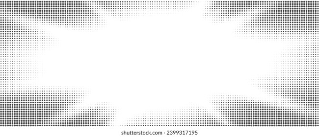 Radial halftone lines background. Comic manga dotted pattern. Cartoon zoom effect with sunrays or bang burst. Vector