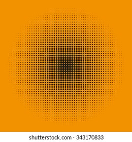 Radial Halftone On An Orange Background  Stylish