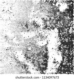 Radial halftone texture black and white