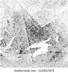 Radial halftone texture black and white