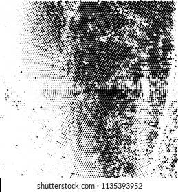 Radial halftone texture black and white