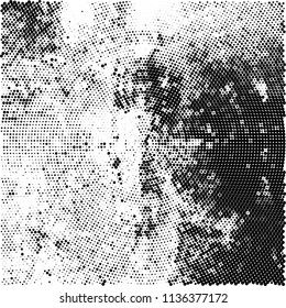 Radial halftone texture black and white