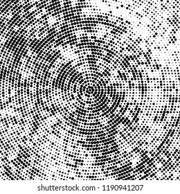 Radial halftone texture is black and white. Vector monochrome pattern