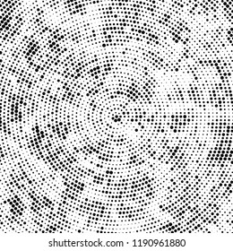 Radial halftone texture is black and white. Vector monochrome pattern