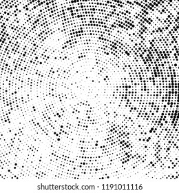 Radial halftone texture is black and white. Vector monochrome pattern
