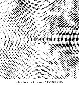 Radial halftone texture is black and white. Vector monochrome pattern