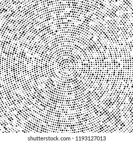 Radial halftone texture is black and white. Vector monochrome pattern