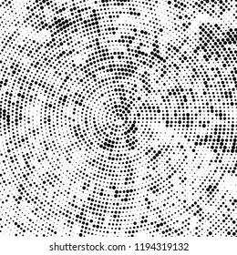 Radial halftone texture is black and white. Vector monochrome pattern