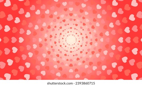 Radial Heart Lines Background in Vector