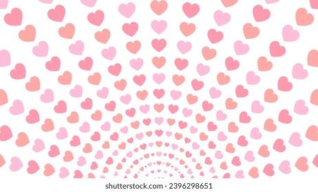 Radial Heart Lines Background in Vector