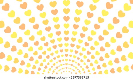 Radial Heart Lines Background in Vector