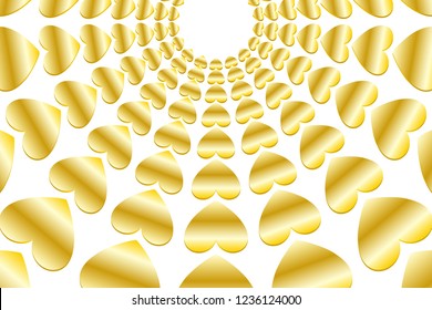 Radial heart pattern, background material, image of love