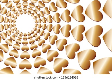 Radial heart pattern, background material, image of love