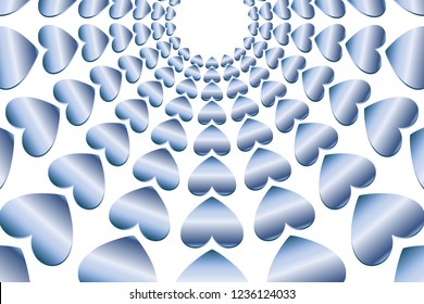 Radial heart pattern, background material, image of love