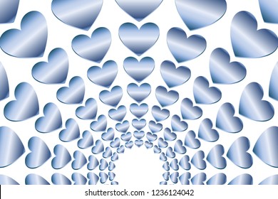 Radial heart pattern, background material, image of love