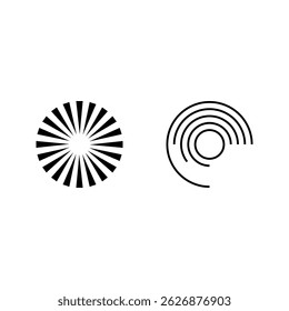 radial icon set color editable on white background