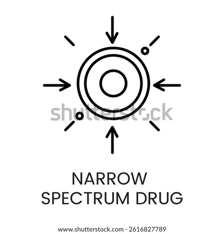 A radial icon in vector, with arrows converging at the center, symbolizing focus and precision, with an editable stroke