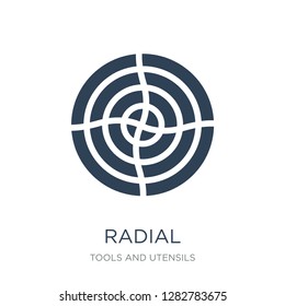 radial icon vector on white background, radial trendy filled icons from Tools and utensils collection, radial vector illustration