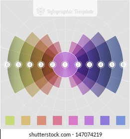 Radial infographic design vector template