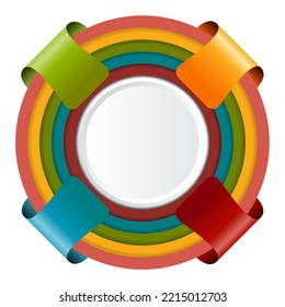 Radial Infographic vector illustration. Connection on color gradient chart origami.