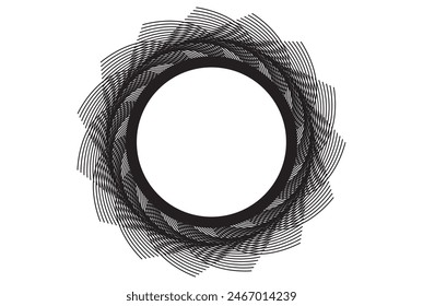 Radial Intersecting Lines Isolated. Editable Clip Art.