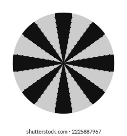 Radial inverted Aloe Vera leaf circle. A round symbol made from eight succulents displaying thorny edges. Isolated on a white background.