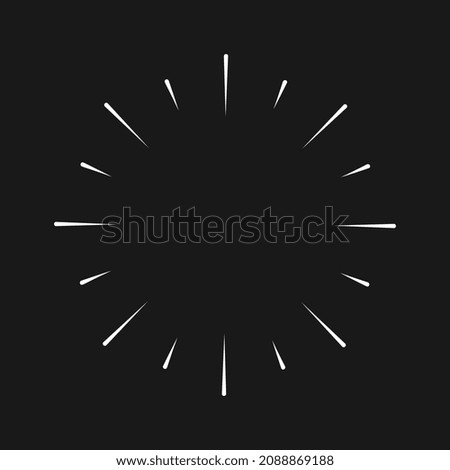 Radial light effect, abstract vector design element on dark background
