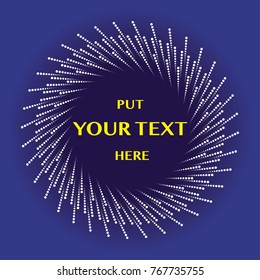Radial light effect background. Put text in the center of the elements.