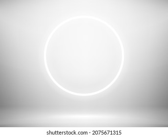 Bombilla radial en interiores luminosos. Ilustración vectorial de estilo 3d realista 