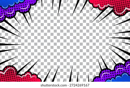 Radial line background for comic books. Manga speed frames, superhero action, explosion background. Vector illustration.