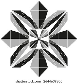 Padrão de linha radial. Forma de explosão estelar. Forma dinâmica geométrica. Ilusão óptica vetorial.