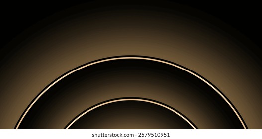 radial lines abstract darkness backgrounds with golden circles for website banners, poster corporate signs, billboard agency product, metaverse or universe backdrop, social media advertising templates