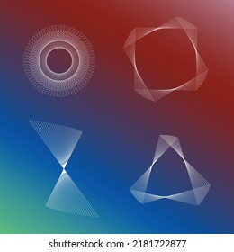 Radiallinien abstraktes geometrisches Element. Löffel, strahlende Streifen.