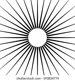 Radial lines abstract geometric element. Spokes, radiating stripes.