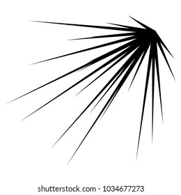 Radial lines abstract geometric graphic. Radial, radiating stripes, lines