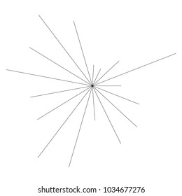 Radial lines abstract geometric graphic. Radial, radiating stripes, lines