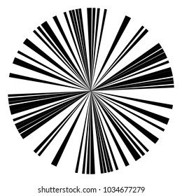 Radial lines abstract geometric graphic. Radial, radiating stripes, lines