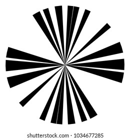 Radial lines abstract geometric graphic. Radial, radiating stripes, lines
