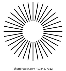 Radial lines abstract geometric graphic. Radial, radiating stripes, lines