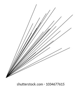 Radial lines abstract geometric graphic. Radial, radiating stripes, lines