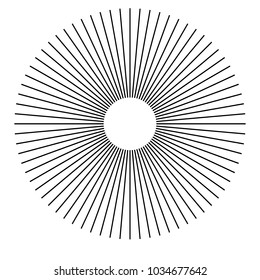 Radial lines abstract geometric graphic. Radial, radiating stripes, lines