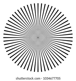 Radial lines abstract geometric graphic. Radial, radiating stripes, lines