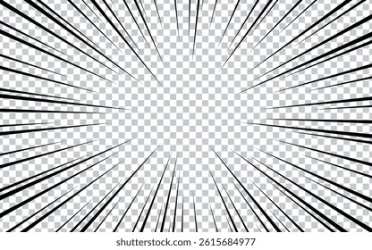Radial lines background for comic book. Manga speed frame, superhero action. Vector illustration