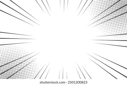 Radial lines background for comic books. Manga speed frame, superhero action, explosion background. Vector illustration