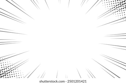 Radial lines background for comic books. Manga speed frame, superhero action, explosion background. Vector illustration