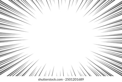 Radial lines background for comic books. Manga speed frame, superhero action, explosion background. Vector illustration