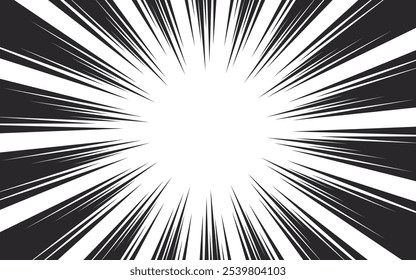 Plano de fundo de linhas radiais para quadrinhos.