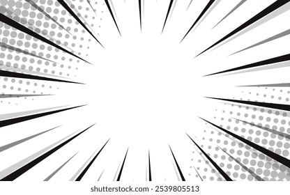 Plano de fundo de linhas radiais para quadrinhos.