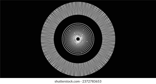 Radial lines in circle for, logo icon.vector illustration